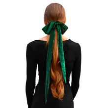 Load image into Gallery viewer, Velvet Skinny Scarf - Emerald Green
