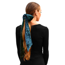 Load image into Gallery viewer, Velvet Skinny Scarf/Headband- Indigo
