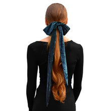 Load image into Gallery viewer, Velvet Skinny Scarf/Headband- Indigo
