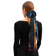 Load image into Gallery viewer, Velvet Skinny Scarf/Headband- Indigo

