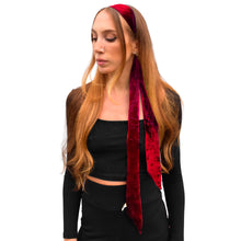 Load image into Gallery viewer, Velvet Skinny Scarf - Red
