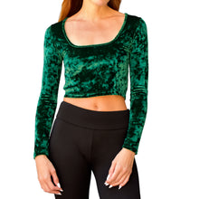 Load image into Gallery viewer, Velvet Square-Neck Top - Emerald Green
