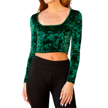 Load image into Gallery viewer, Velvet Square-Neck Top - Emerald Green
