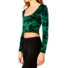 Load image into Gallery viewer, Velvet Square-Neck Top - Emerald Green

