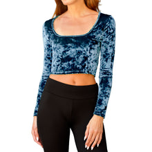 Load image into Gallery viewer, Velvet Square-Neck Top - Indigo
