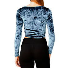 Load image into Gallery viewer, Velvet Square-Neck Top - Indigo
