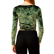 Load image into Gallery viewer, Velvet Square-Neck Top - Olive Green
