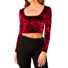 Load image into Gallery viewer, Velvet Square-Neck Top - Red
