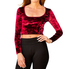 Load image into Gallery viewer, Velvet Square-Neck Top - Red
