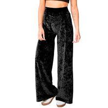 Load image into Gallery viewer, Velvet Wide Leg Pants - Black
