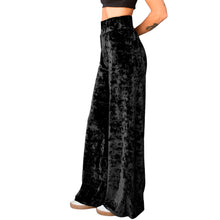 Load image into Gallery viewer, Velvet Wide Leg Pants - Black
