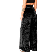 Load image into Gallery viewer, Velvet Wide Leg Pants - Black
