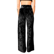 Load image into Gallery viewer, Velvet Wide Leg Pants - Black
