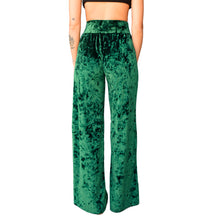 Load image into Gallery viewer, Velvet Wide Leg Pants - Emerald Green
