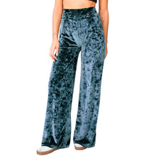 Load image into Gallery viewer, Velvet Wide Leg Pants - Indigo
