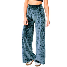 Load image into Gallery viewer, Velvet Wide Leg Pants - Indigo
