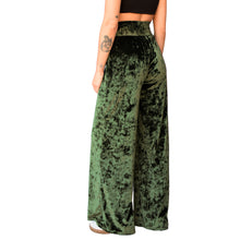 Load image into Gallery viewer, Velvet Wide Leg Pants - Olive Green
