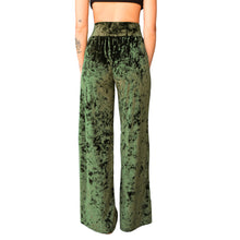Load image into Gallery viewer, Velvet Wide Leg Pants - Olive Green

