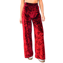 Load image into Gallery viewer, Velvet Wide Leg Pants - Red

