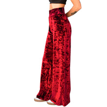 Load image into Gallery viewer, Velvet Wide Leg Pants - Red
