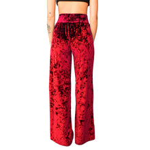 Load image into Gallery viewer, Velvet Wide Leg Pants - Red
