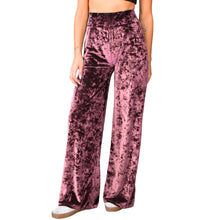 Load image into Gallery viewer, Velvet Wide Leg Pants - Dusty Rose
