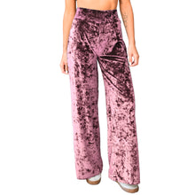 Load image into Gallery viewer, Velvet Wide Leg Pants - Dusty Rose
