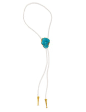 Load image into Gallery viewer, Gemstone Bolo Tie - Blue Turquoise (Gold)
