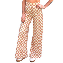 Load image into Gallery viewer, Wide Leg Pants - Tan Checkerboard
