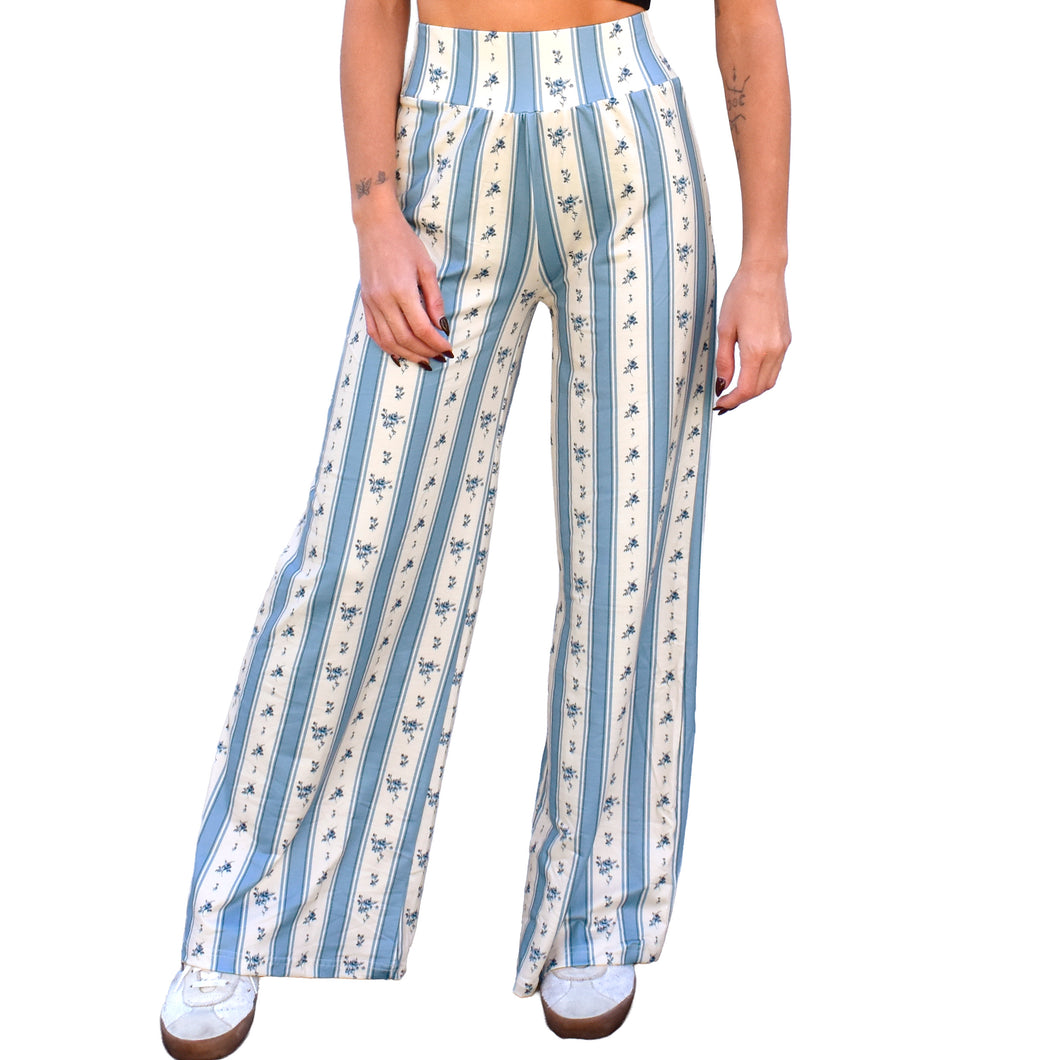 Wide Leg Pants - Blue Coquette