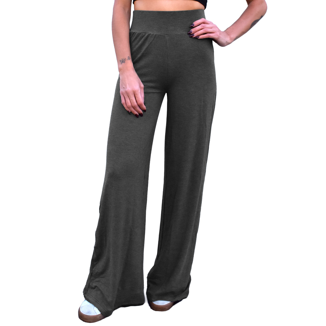 Wide Leg Pants - Heather Grey
