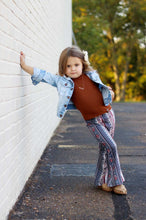 Load image into Gallery viewer, Little Girl&#39;s Bell Bottoms - Indigo Paisley
