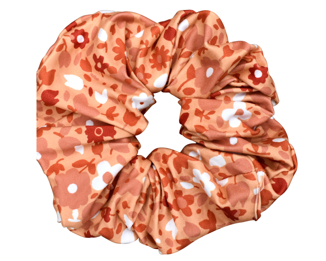 Oversized Printed Scrunchie - Gold Floral