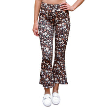Load image into Gallery viewer, Cropped Bell Bottoms - Black Floral
