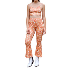 Load image into Gallery viewer, Cropped Bell Bottoms - Gold Floral
