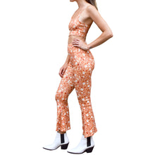 Load image into Gallery viewer, Cropped Bell Bottoms - Gold Floral
