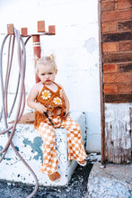 Load image into Gallery viewer, Little Girl&#39;s Bell Bottoms - Tan Checkerboard
