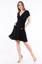 Load image into Gallery viewer, Surplice Wrap Dress - Black
