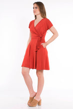 Load image into Gallery viewer, Surplice Wrap Dress - Brick Red
