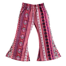 Load image into Gallery viewer, Little Girl&#39;s Bell Bottoms - Berry Paisley
