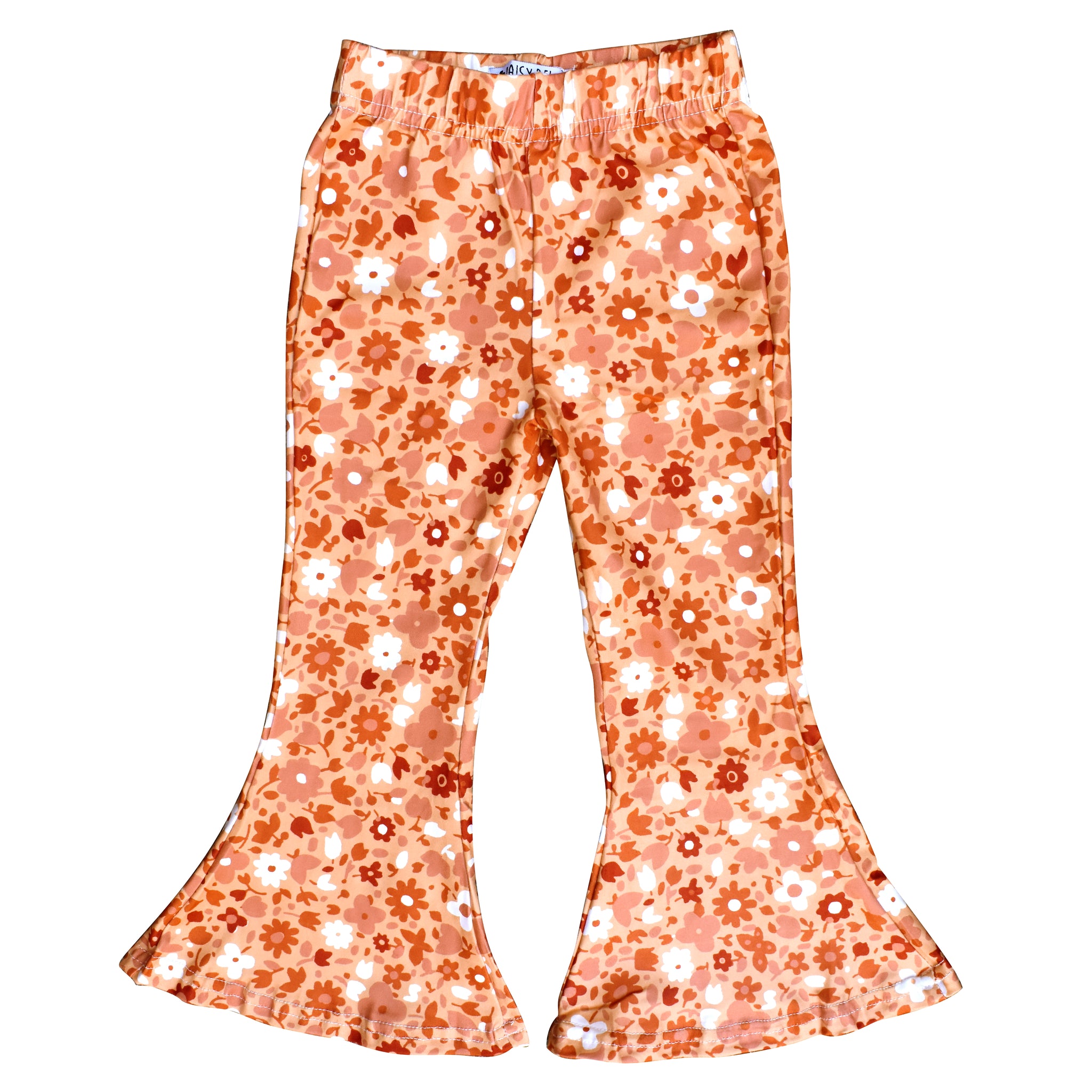 Little Girl's Bell Bottoms - Gold Floral – Daisy Del Sol