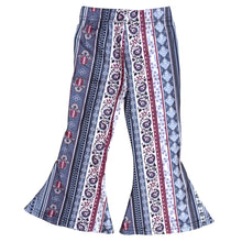 Load image into Gallery viewer, Little Girl&#39;s Bell Bottoms - Indigo Paisley
