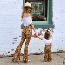 Load image into Gallery viewer, Little Girl&#39;s Bell Bottoms - Olive Floral
