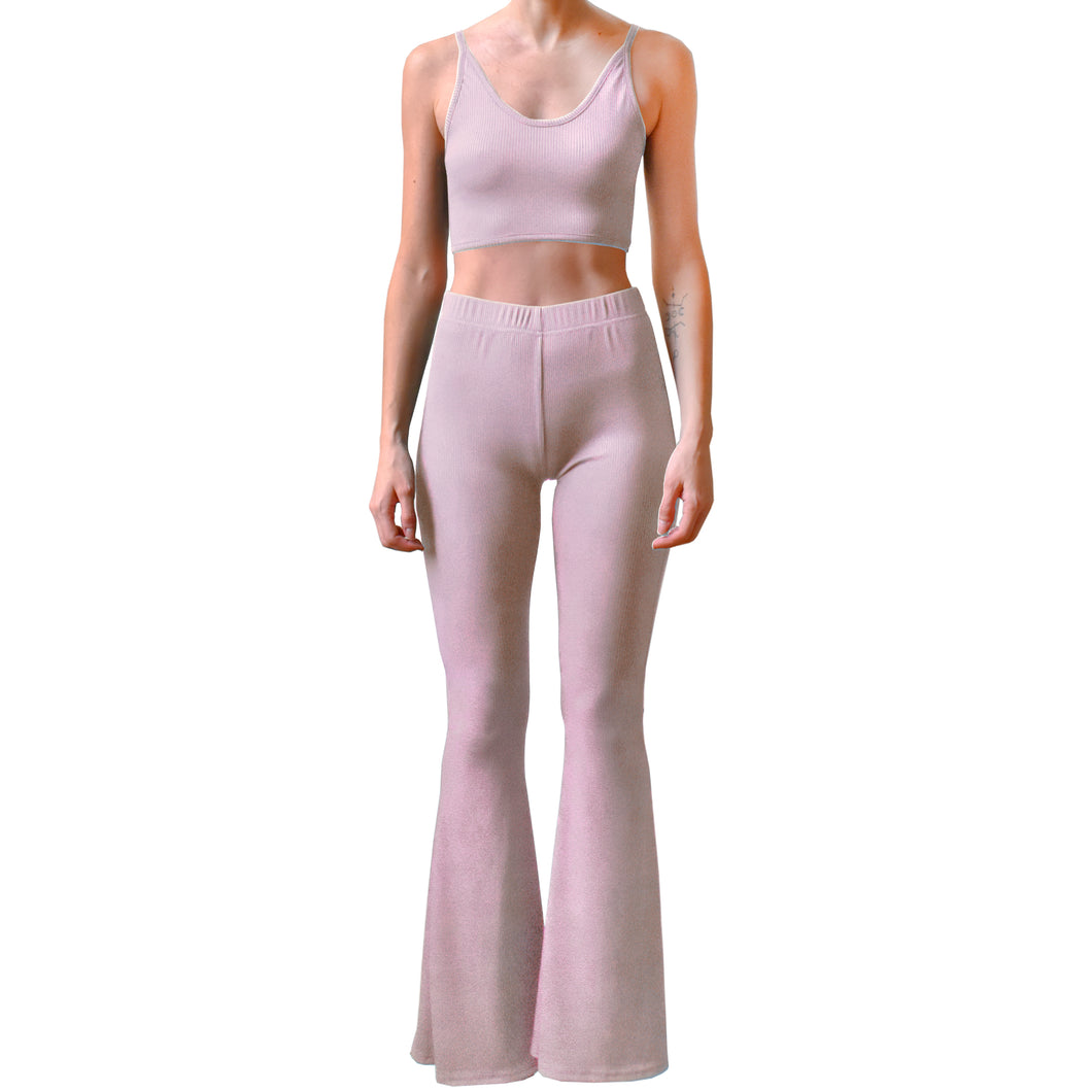 Ribbed Bell Bottoms - Mauve
