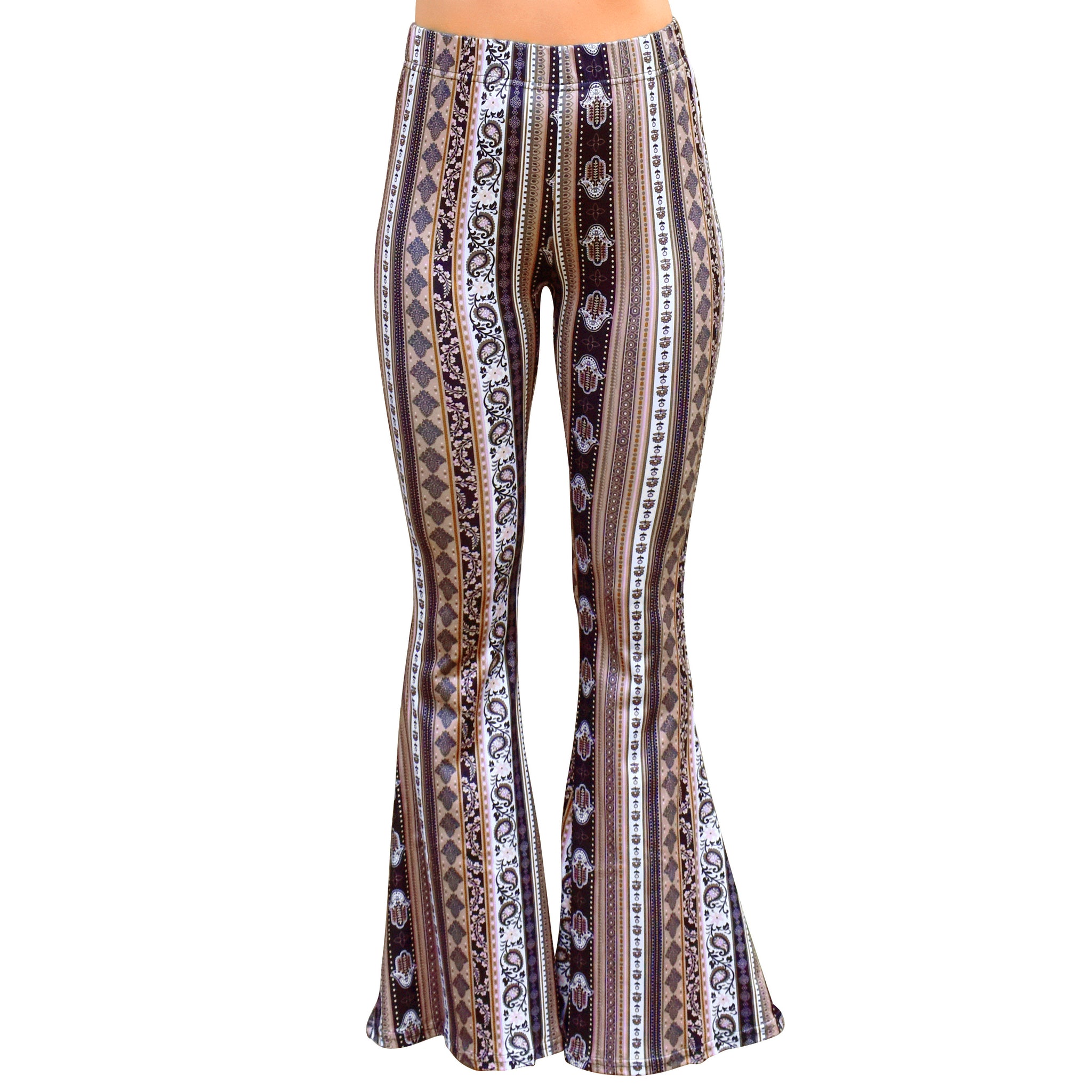 Bell Bottoms Mocha Paisley Daisy Del Sol