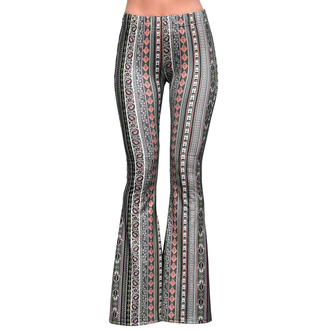 Bell Bottoms - Olive Paisley