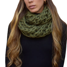 Load image into Gallery viewer, Chunky Knit Infinity Scarf - Olive
