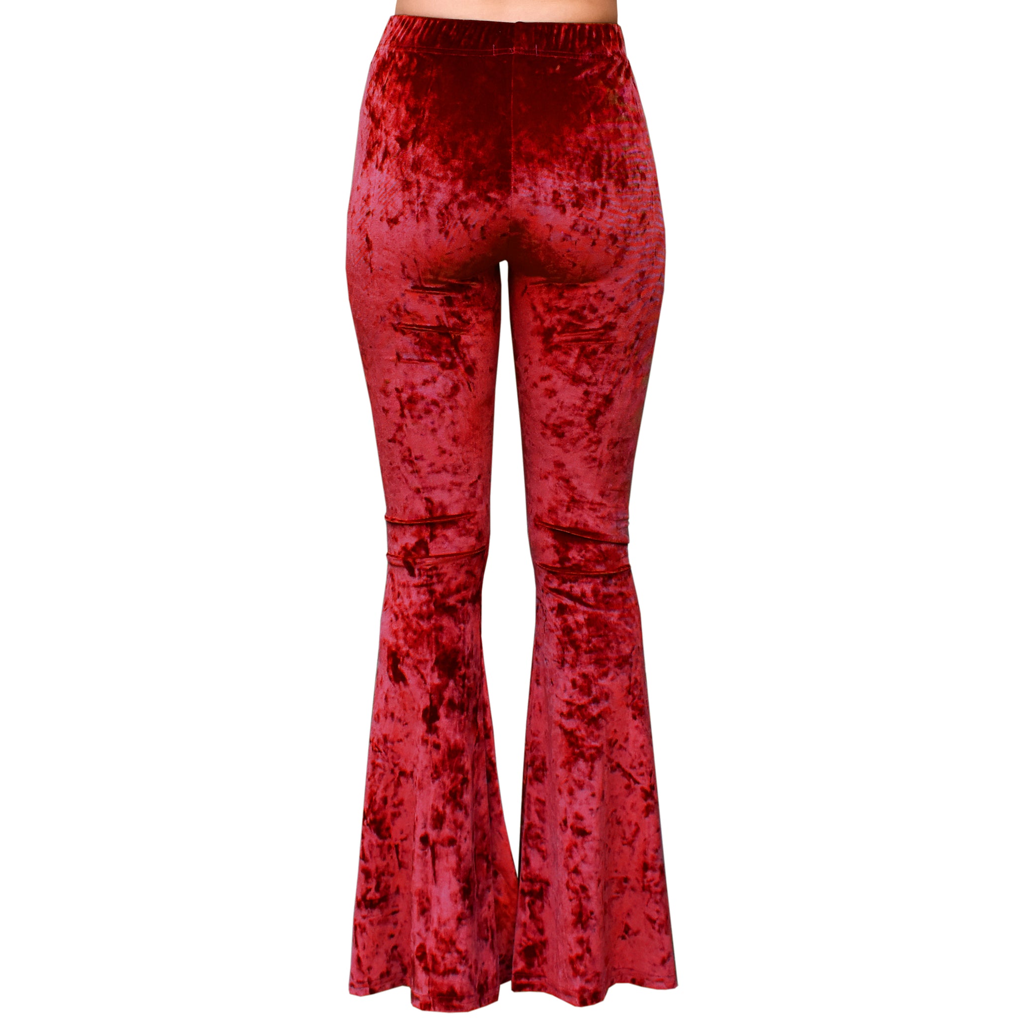 Teen Girls' Knit Solid Color Velvet High Waist Flared Pants With Pleated  Design | SHEIN USA