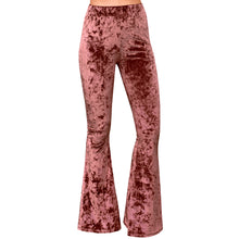 Load image into Gallery viewer, Velvet Bell Bottoms - Dusty Rose
