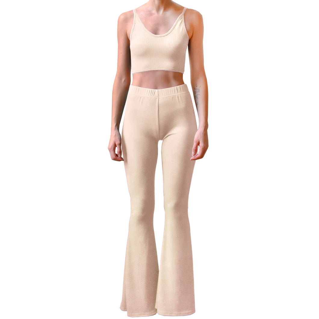 Ribbed Bell Bottoms - Sand
